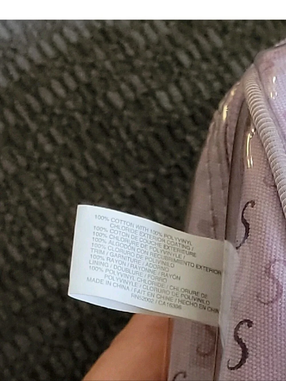 Liz Claiborne Lavender S Print Purse and Matching Cosmetic Bag